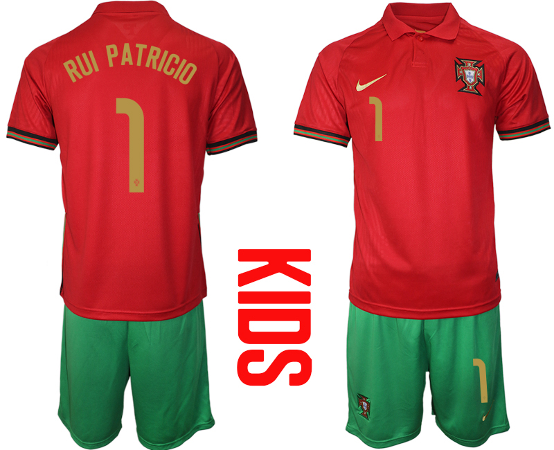 Cheap 2021 European Cup Portugal home Youth 1 soccer jerseys